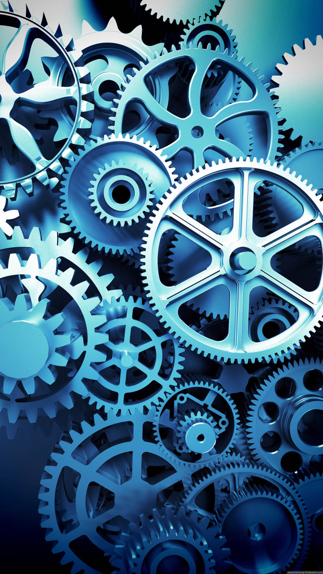 Blue black gears mechanism collection free wallpaper for mobile - medium preview image