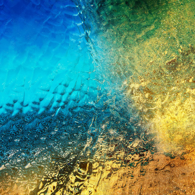 Water surface closeup blue yellow free wallpaper for tablet - medium preview image