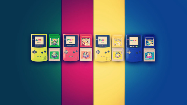 Colorful nintendo gameboys multicolored background free wallpaper for desktop - medium preview image