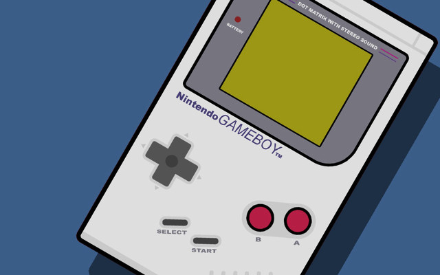 Gameboy yellow screen red buttons free wallpaper for desktop - medium preview image