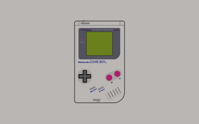 Gameboy green screen red button free wallpaper for desktop - medium preview image