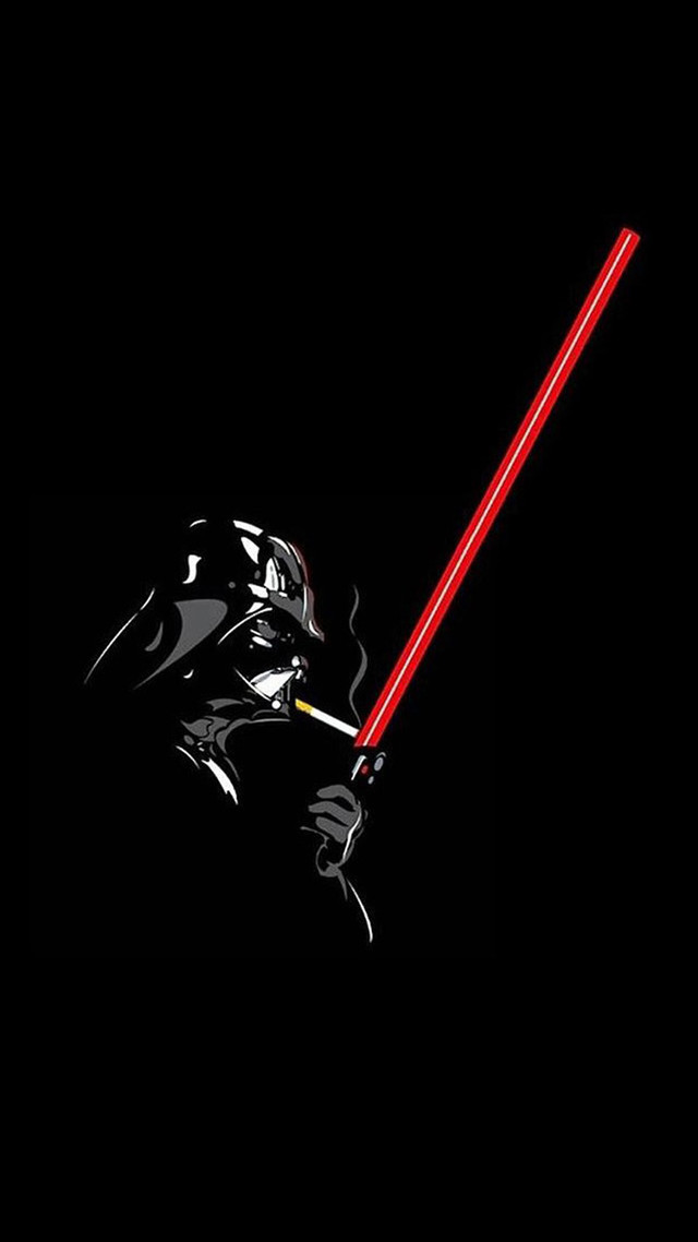 Darth vader red lightsaber black free wallpaper for mobile - medium preview image