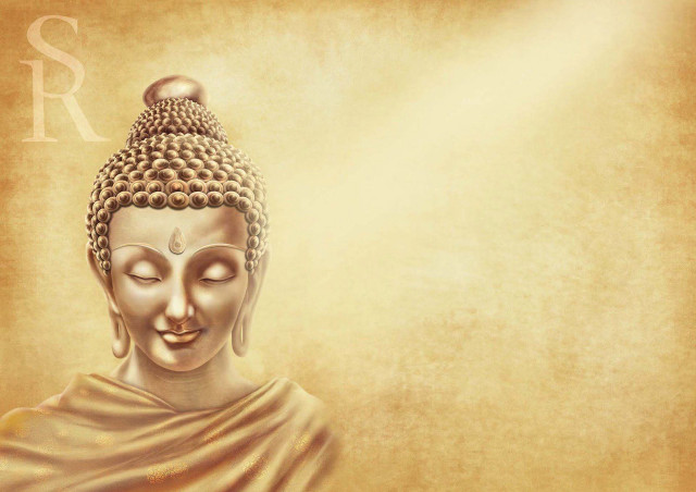 Buddha statue light shining face free wallpaper for desktop - medium preview image