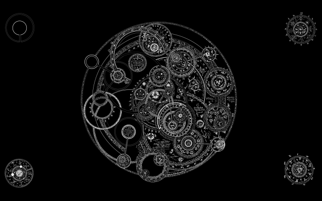 Black white clock gears background free wallpaper for desktop - medium preview image