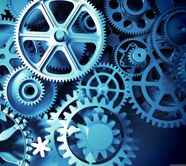 Gears smile mechanical beeple fangs free wallpaper for tablet - medium preview image