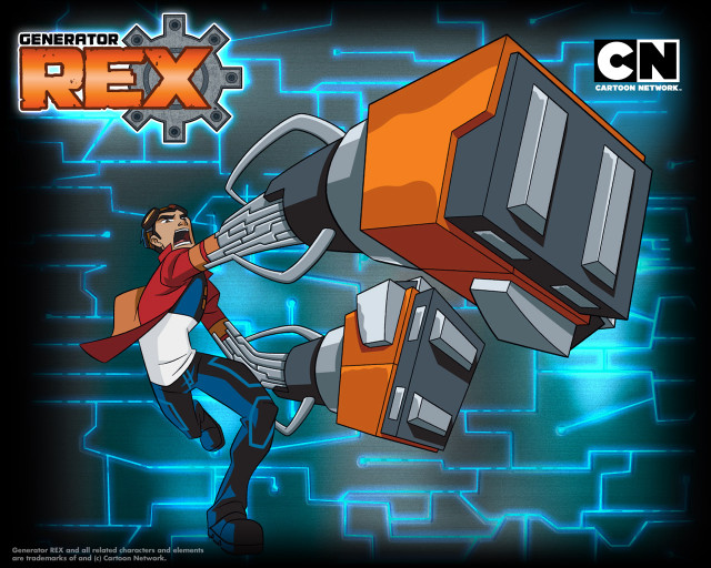 Cartoon man holding machine genartix free wallpaper for desktop - medium preview image