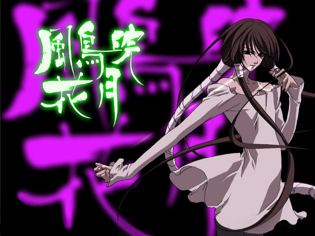 Woman sword cartoon purple background free wallpaper for desktop - medium preview image