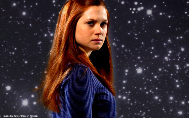 Woman red hair star filled free wallpaper for desktop - medium preview image