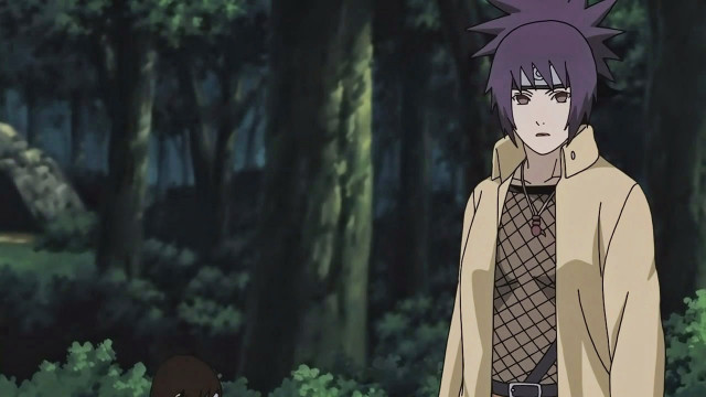 Man purple hair forest trees free wallpaper for desktop - medium preview image