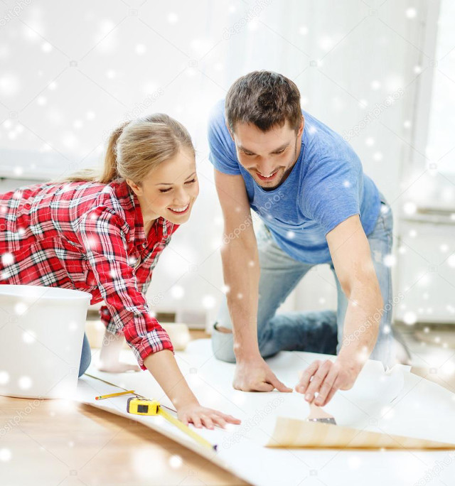 Man woman working project snowflakes free wallpaper for tablet - medium preview image