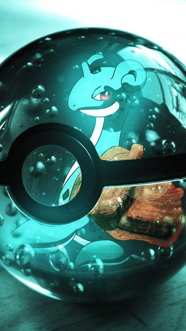 Shiny blue black pokeball cartoon free wallpaper for mobile - medium preview image