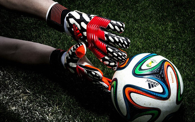 Gloves soccer ball grass night free wallpaper for desktop - medium preview image