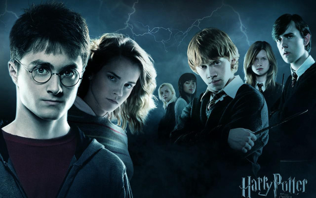 Harry potter characters lightning background free wallpaper for desktop - medium preview image