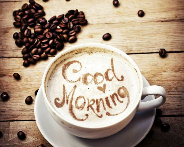 Coffee cup good morning saucer free wallpaper for desktop - medium preview image
