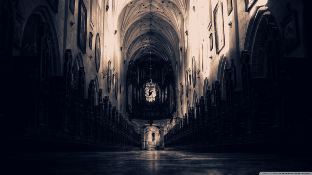Cathedral clock hallway middle walls free wallpaper for desktop - medium preview image