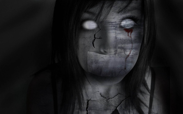 Creepy woman creepy face creepy free wallpaper for desktop - medium preview image