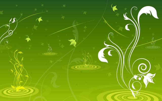 Green background swirly design butterfly free wallpaper for desktop - medium preview image