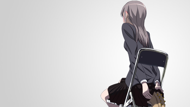 Woman sitting chair cellphone handbag free wallpaper for desktop - medium preview image