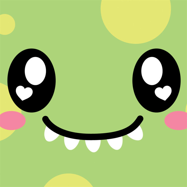 Green square face hearts smile free wallpaper for tablet - medium preview image