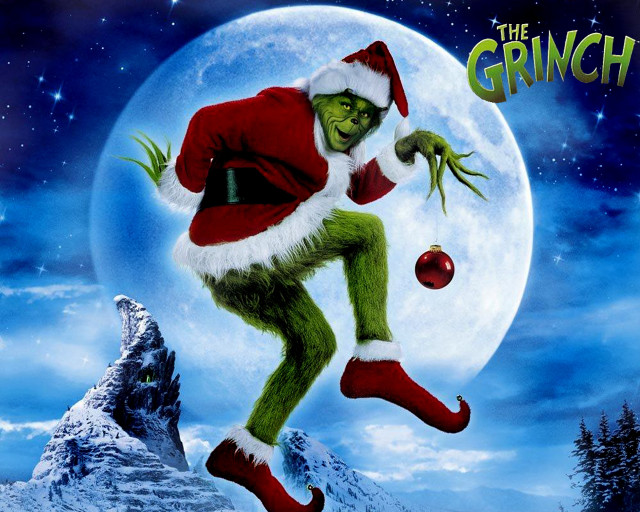 Grinch running snow christmas ornament free wallpaper for desktop - medium preview image