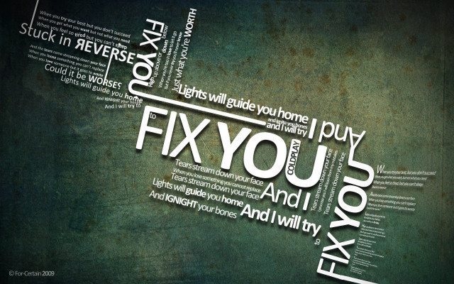 Fix you word cloud green #2 free wallpaper for desktop - medium preview image