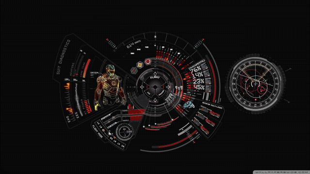 Futuristic clock man black background free wallpaper for desktop - medium preview image