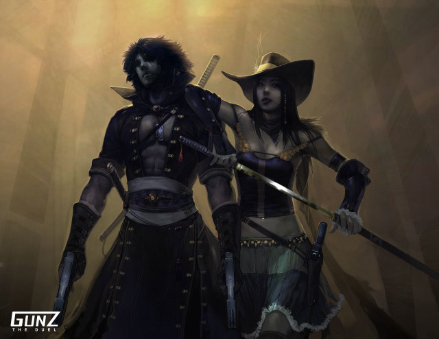 Forest couple swords hat fantasy free wallpaper for desktop - medium preview image