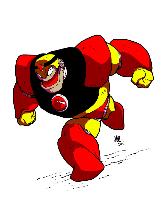 Cartoon running red yellow mask free wallpaper for mobile - medium preview image