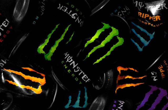 Monster energy drink cans neon free wallpaper for desktop - medium preview image