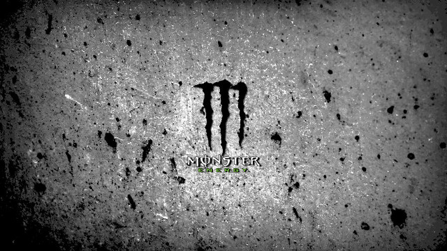 Black white monster logo concrete free wallpaper for desktop - medium preview image