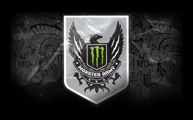 Monster logo black background white free wallpaper for desktop - medium preview image