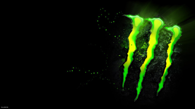 Monster logo green yellow paint free wallpaper for desktop - medium preview image