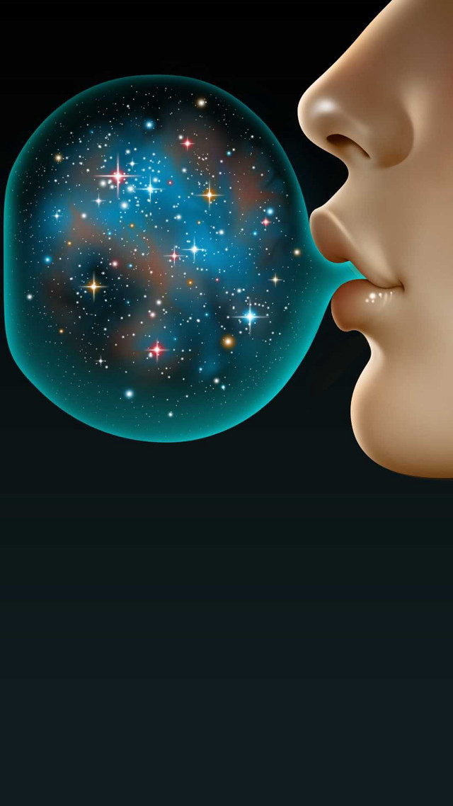 Man nose bubble stars blue free wallpaper for mobile - medium preview image