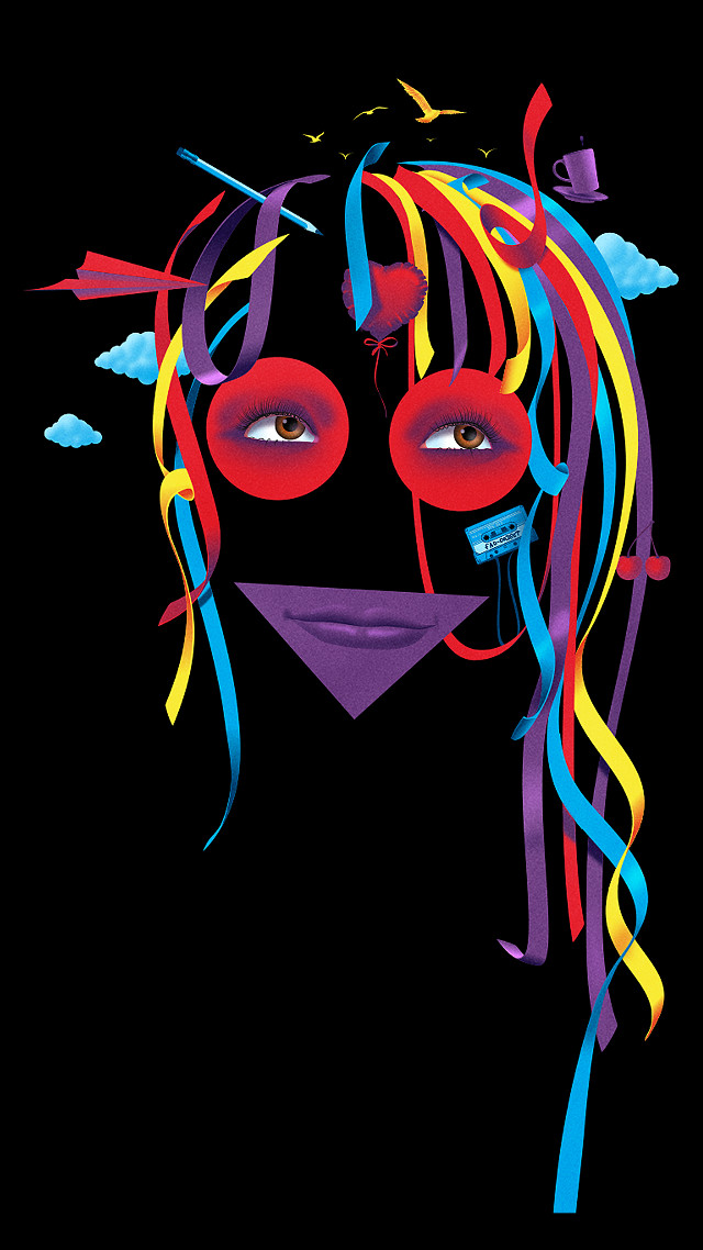 Woman long hair red eyes #4 free wallpaper for mobile - medium preview image