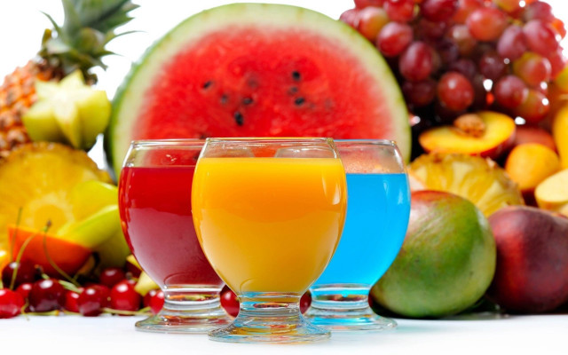 Juice glasses fruit table white free wallpaper for desktop - medium preview image