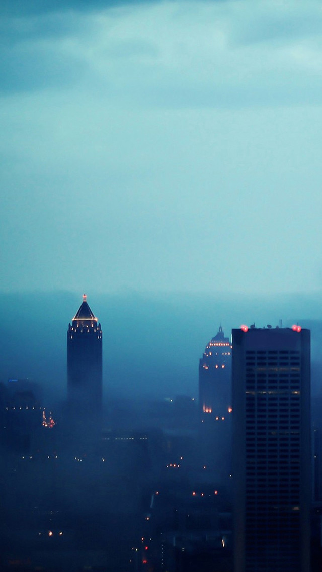 City skyline night blue sky free wallpaper for mobile - medium preview image