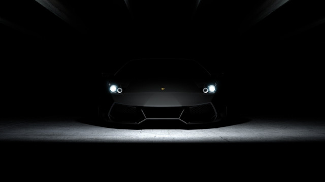 Black sports car dark room #19 free wallpaper for desktop - medium preview image
