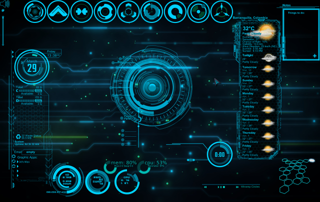 Futuristic interface buttons symbols design free wallpaper for desktop - medium preview image