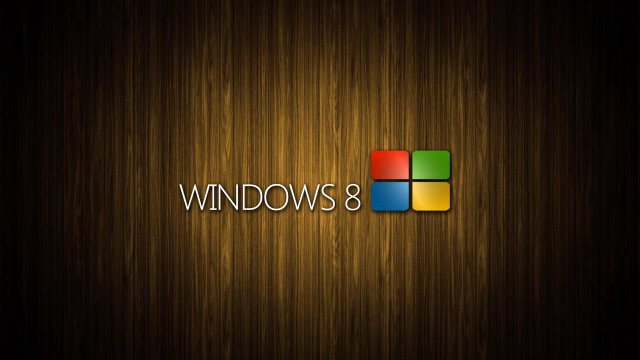 Wooden wall windows 8 logo free wallpaper for desktop - medium preview image