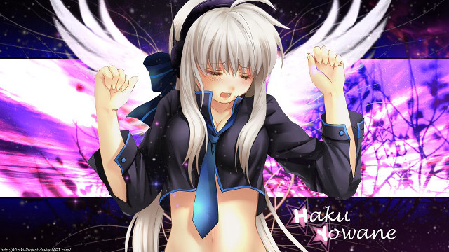 White haired angel gothic anime free wallpaper for desktop - medium preview image