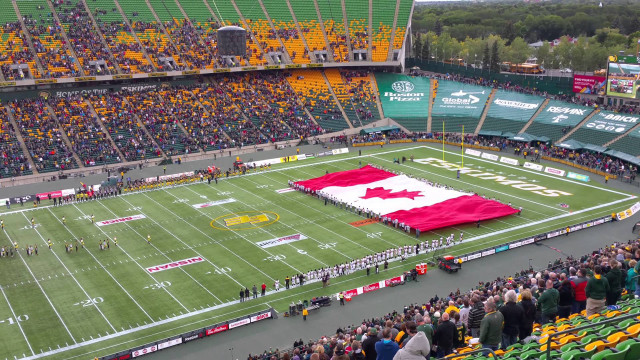 Canadian flag football game stadium free wallpaper for desktop - medium preview image