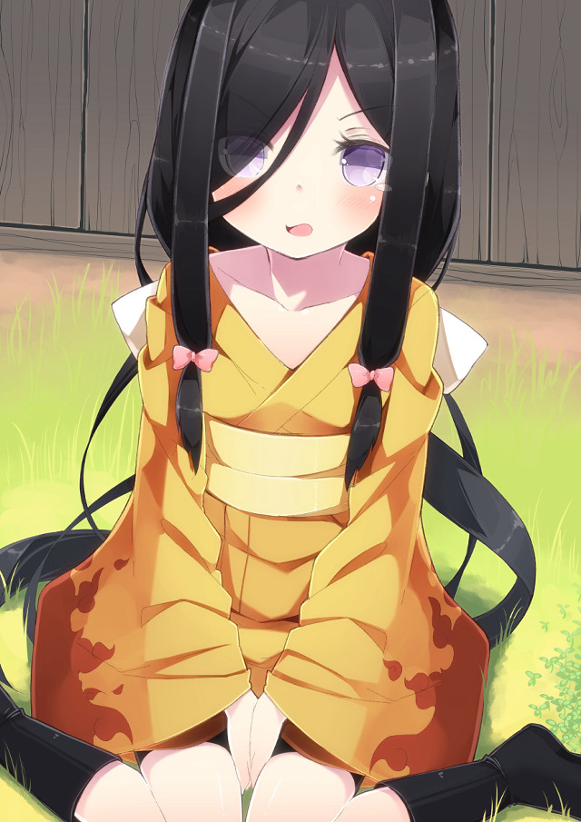 Woman yellow dress sitting crossed free wallpaper for mobile - medium preview image