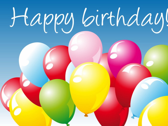 Balloons happy birthday message colorful free wallpaper for desktop - medium preview image