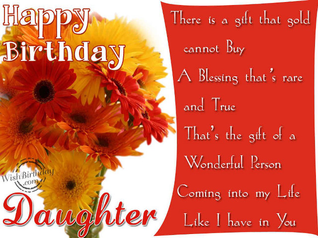 Bouquet happy birthday message daughter free wallpaper for desktop - medium preview image