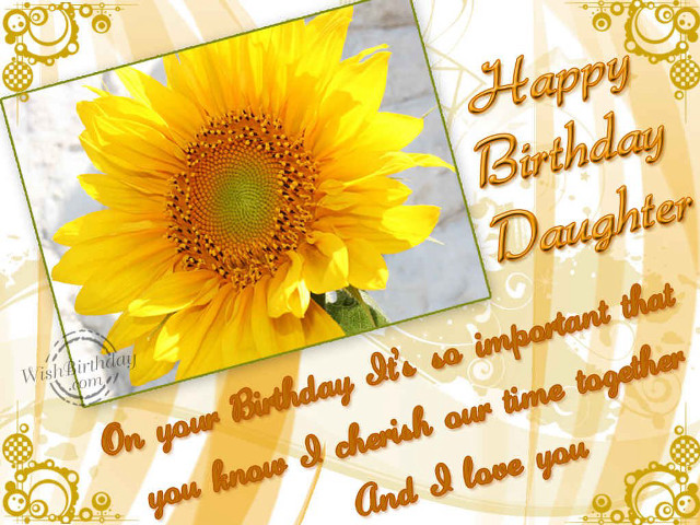 Happy birthday card sunflower daughter free wallpaper for desktop - medium preview image