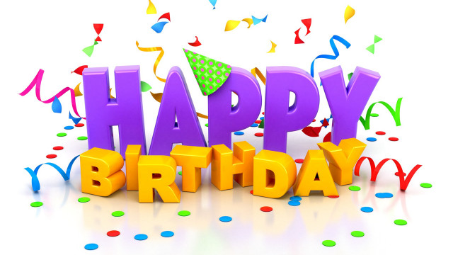 Happy birthday confetti streamers party free wallpaper for desktop - medium preview image