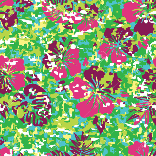 Colorful floral pattern green background free wallpaper for tablet - medium preview image