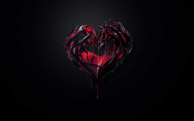 Heart blood dripping black background #2 free wallpaper for desktop - medium preview image