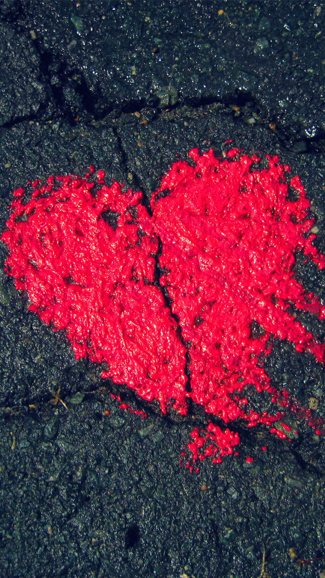 Heart asphalt street red line free wallpaper for mobile - medium preview image