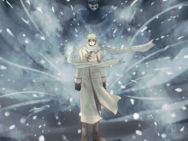 Man white coat ghost snow free wallpaper for desktop - medium preview image